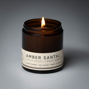 Amber Santal Soy Blend Candle — Sweet Amber, Creamy Sandalwood & Vanilla Orchid by Bia Candle Co