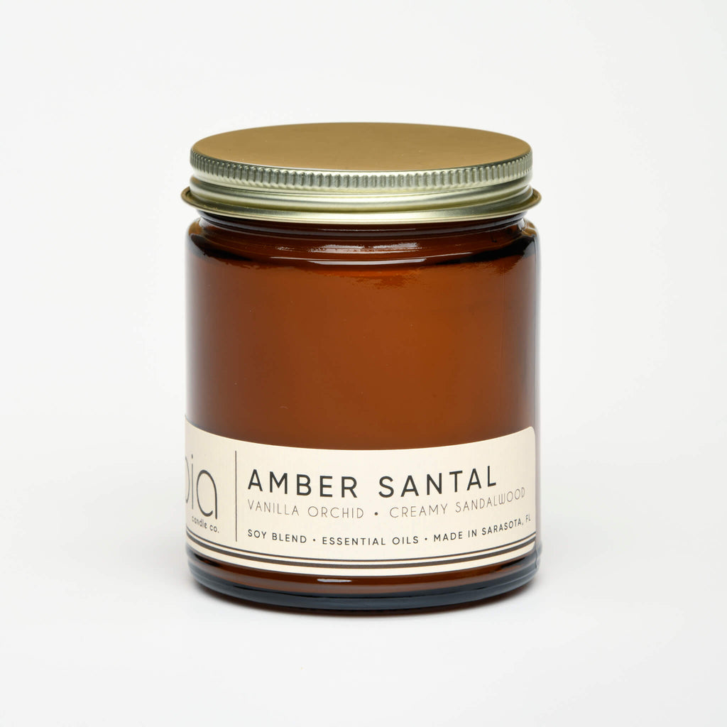 Amber Santal Soy Blend Candle — Sweet Amber, Creamy Sandalwood & Vanilla Orchid by Bia Candle Co – view 10