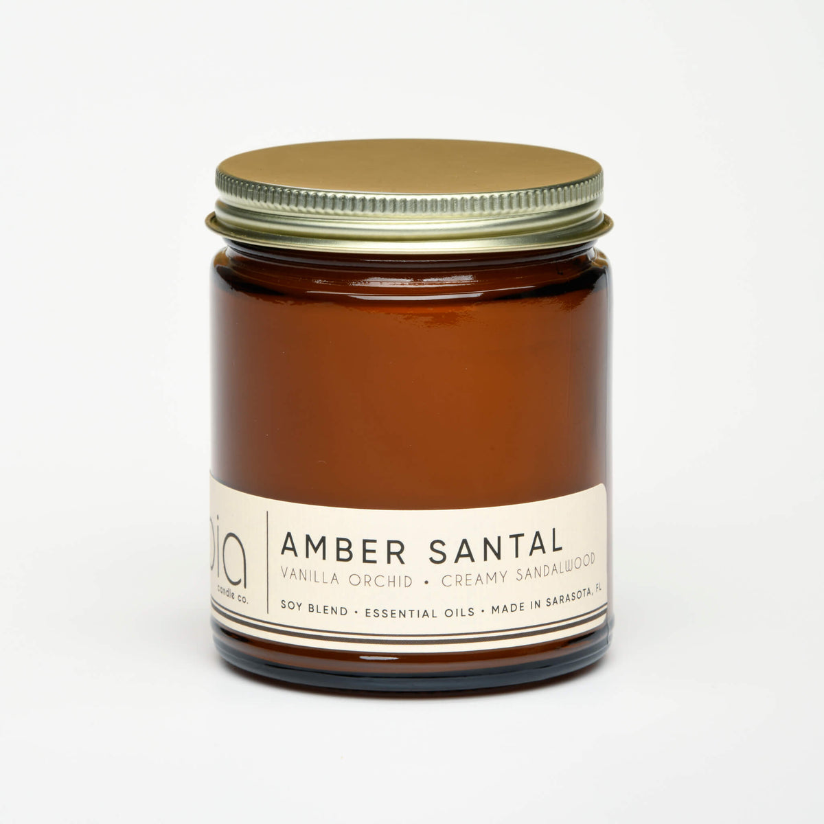 Amber Santal Soy Blend Candle — Sweet Amber, Creamy Sandalwood & Vanilla Orchid by Bia Candle Co – view 10