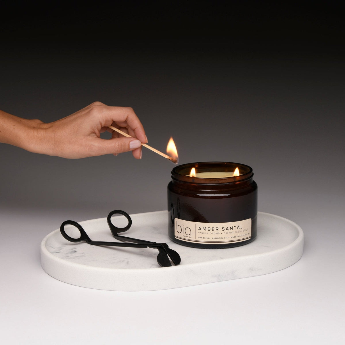 Amber Santal Soy Blend Candle — Sweet Amber, Creamy Sandalwood & Vanilla Orchid by Bia Candle Co – view 16