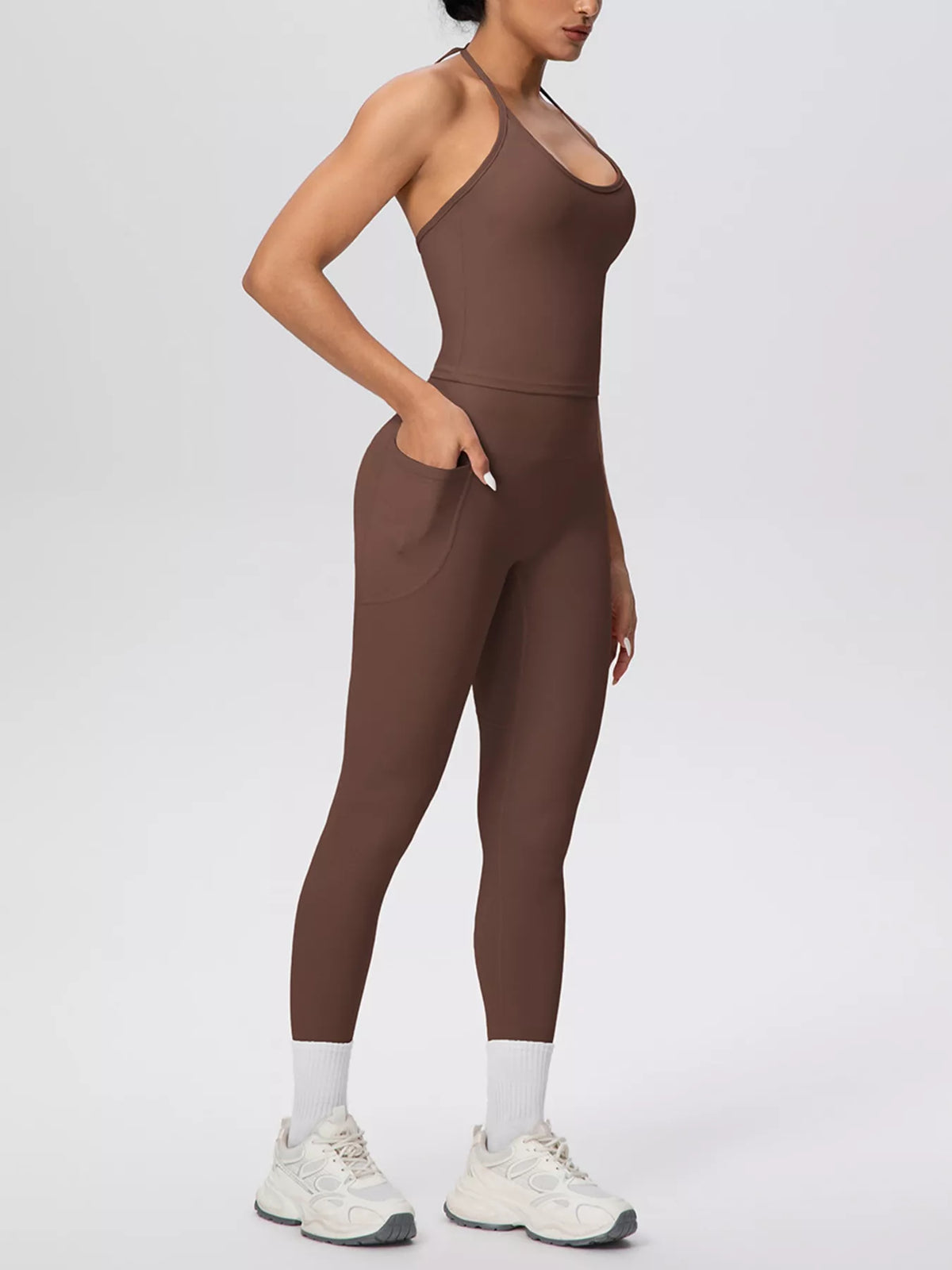 Halter Neck Cami and High-Waisted Leggings Active Set by Lucifera – view 19