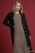 Umgee Button-Down Longline Sweater Cardigan with Front Pockets by Umgee USA