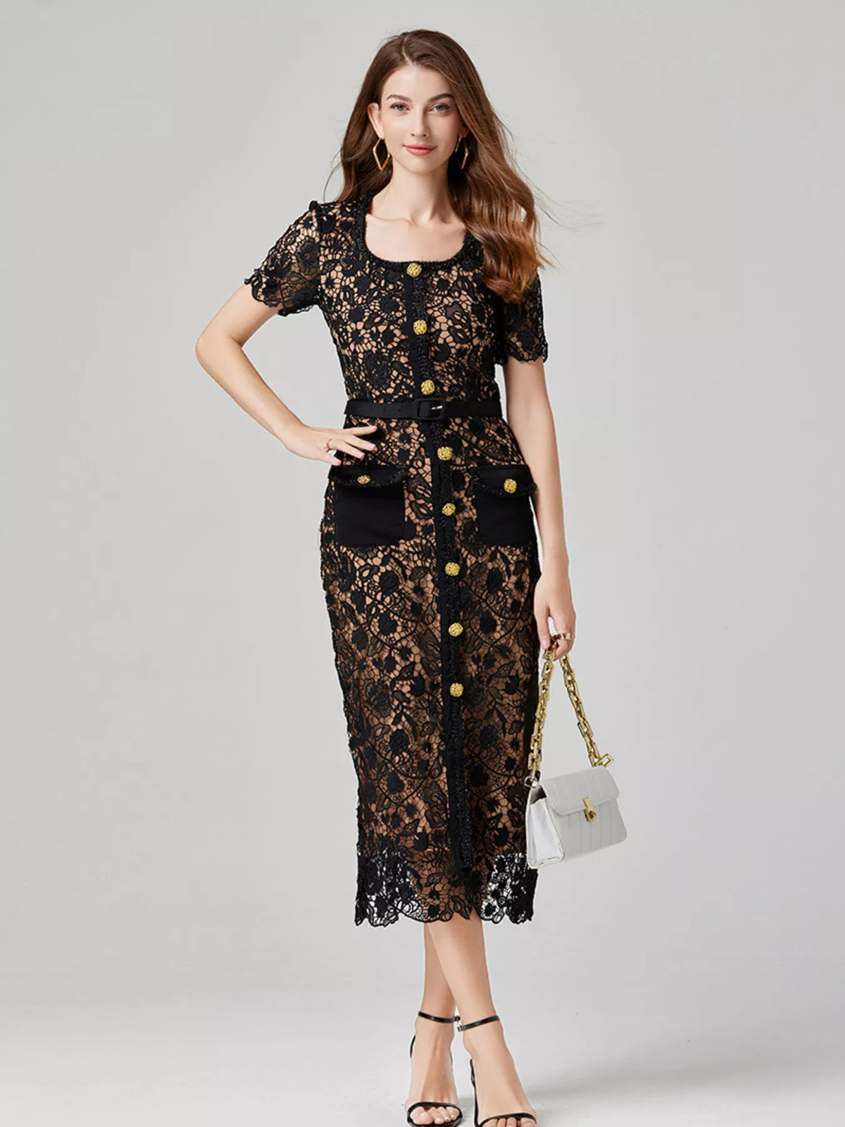 Lace Button-Up Midi Dress by Brocade – view 4
