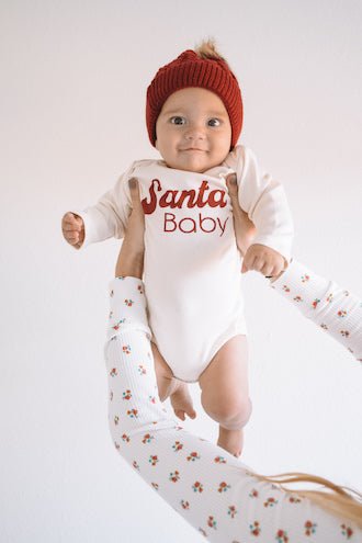 Santa Baby Organic Baby Bodysuit Long Sleeve by Tenth & Pine