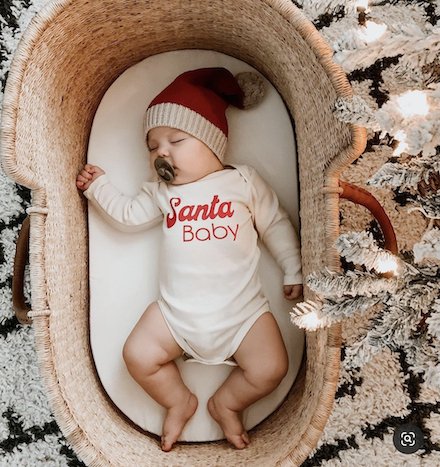 Santa Baby Organic Baby Bodysuit Long Sleeve by Tenth & Pine – view 8