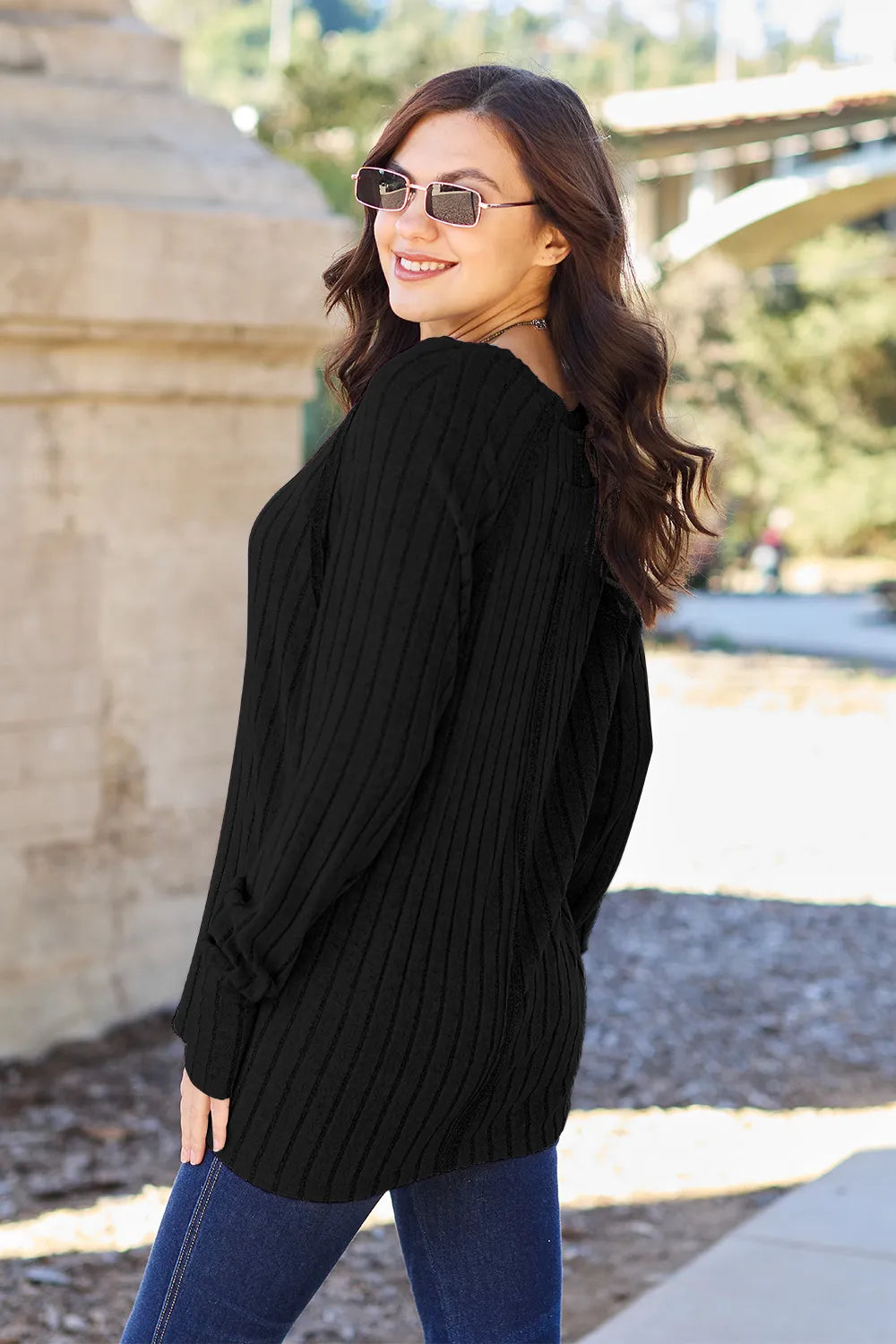 Basic Bae Full Size Ribbed Round Neck Long Sleeve Knit Top – view 15