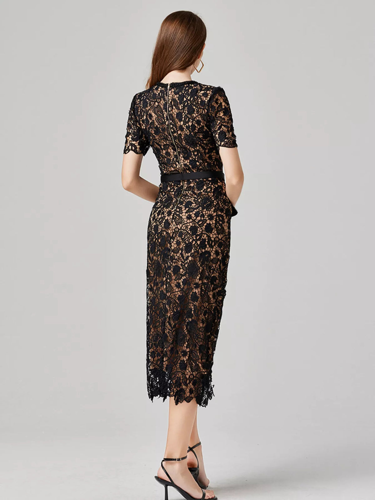 Lace Button-Up Midi Dress by Brocade – view 5