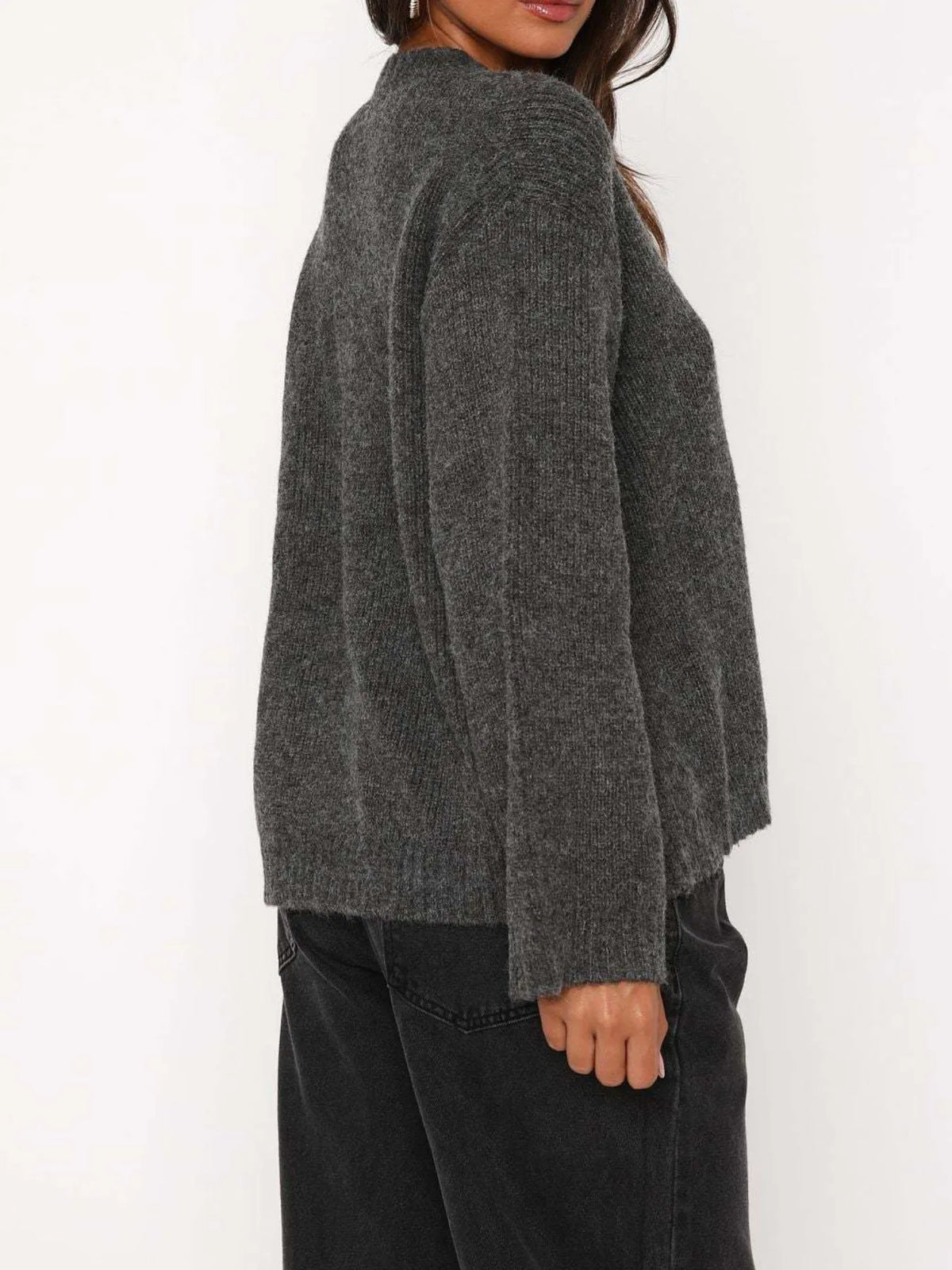 Open Front Tied Sweater Cardigan by Breezy Cloth – view 3