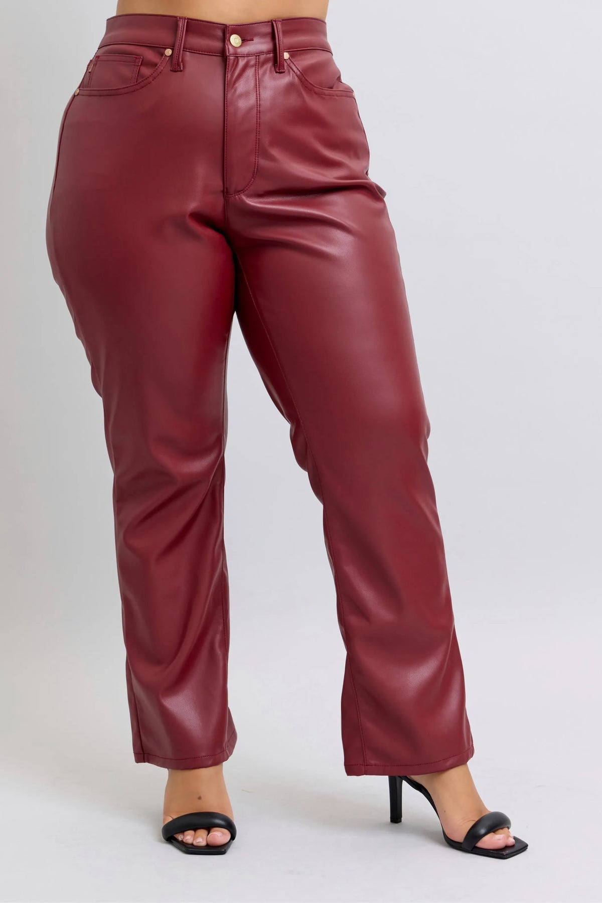 Judy Blue Full Size High Waist Tummy Control Faux Leather Straight Pants Plus Size – view 10