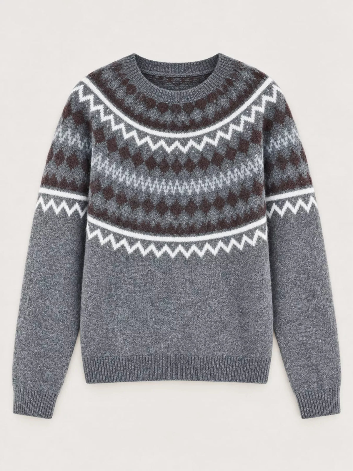 Vintage Fair Isle Pattern Knit Pullover Sweater by Sachi – view 10