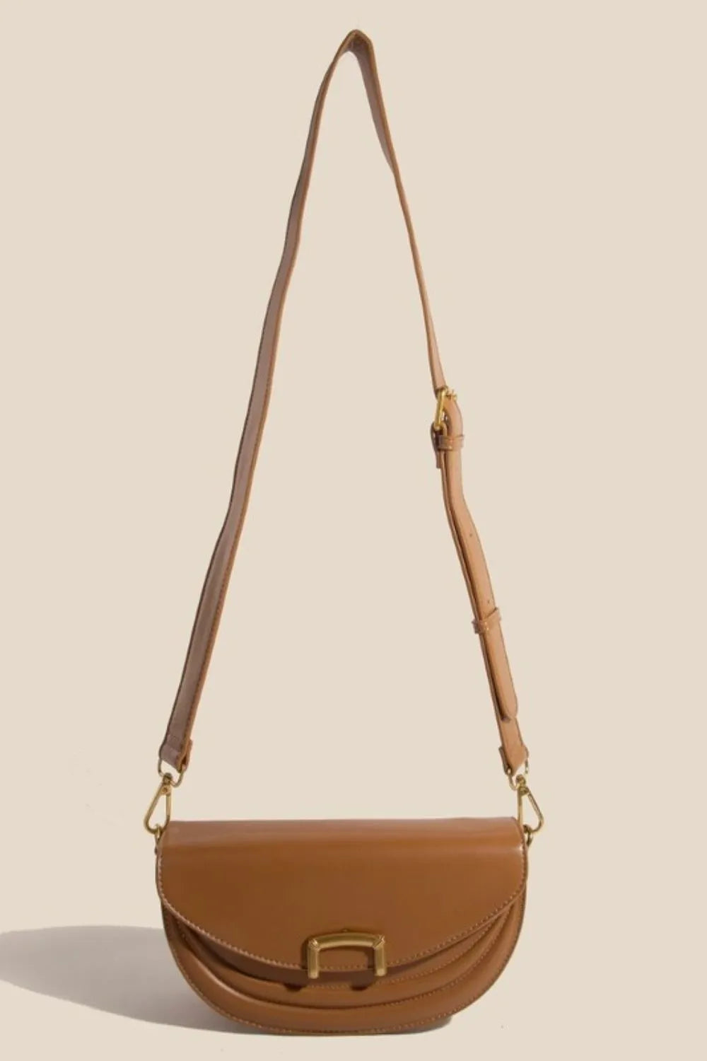 Fame Buckle Closure Crescent Faux Leather Crossbody Bag by Fame Accessories – view 2
