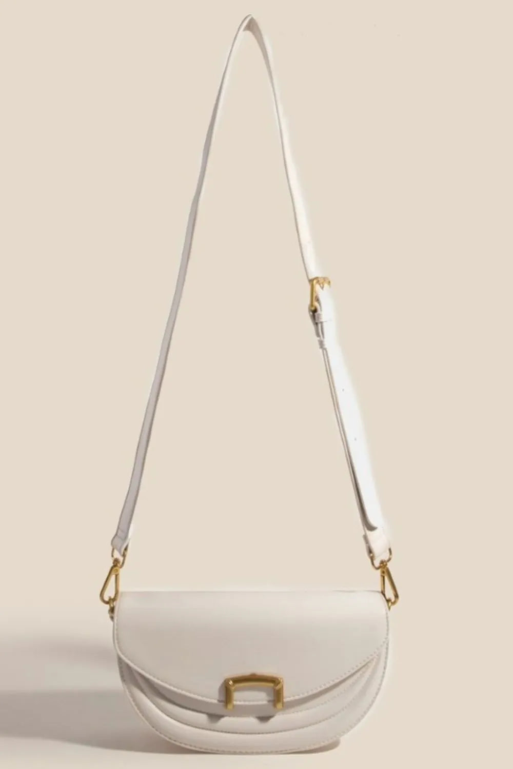 Fame Buckle Closure Crescent Faux Leather Crossbody Bag by Fame Accessories – view 6