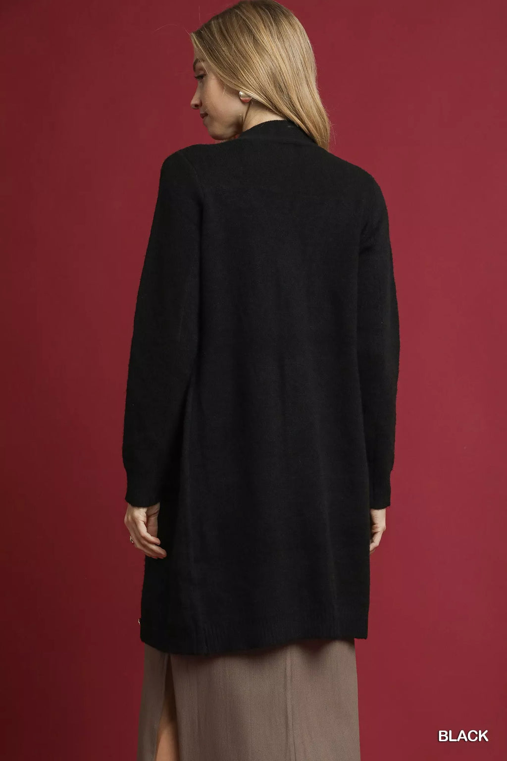 Umgee Button-Down Longline Sweater Cardigan with Front Pockets by Umgee USA – view 2