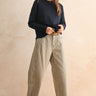 Mini Checker Pattern Barrel Pants