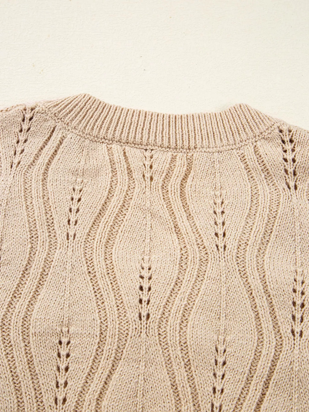 Pearl-Embellished V-Neck Pullover Sweater by SYNZ – view 14