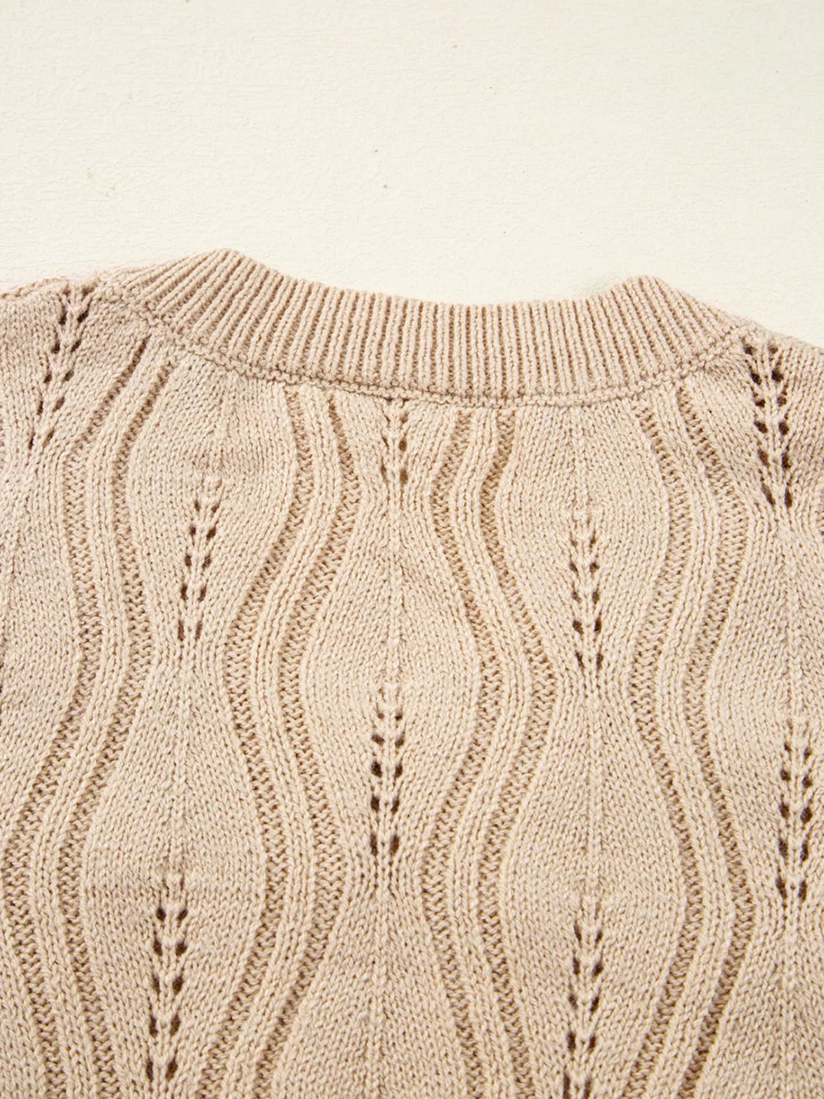 Pearl-Embellished V-Neck Pullover Sweater by SYNZ – view 14
