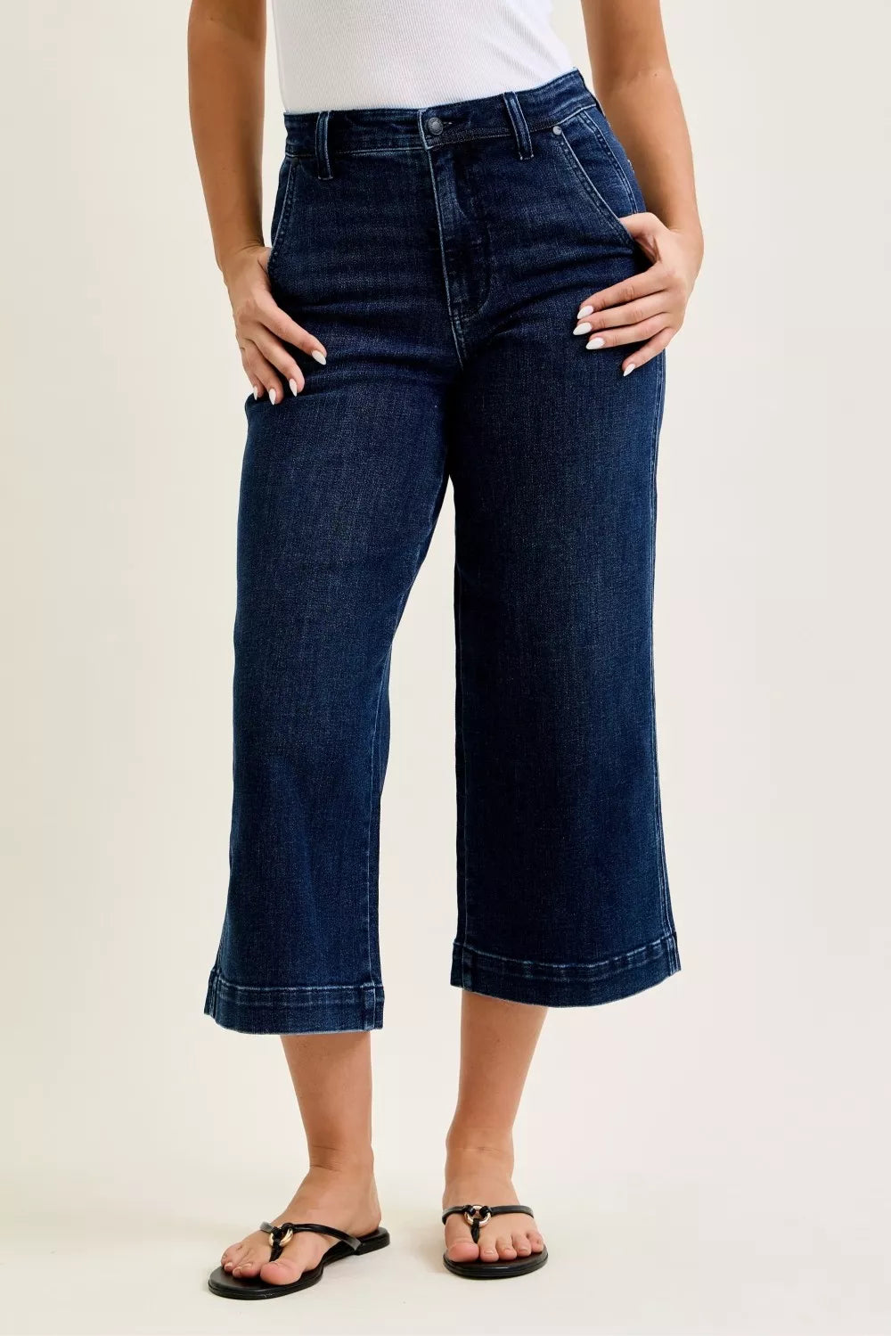 Judy Blue High Waist Ankle Wide Jeans – view 2