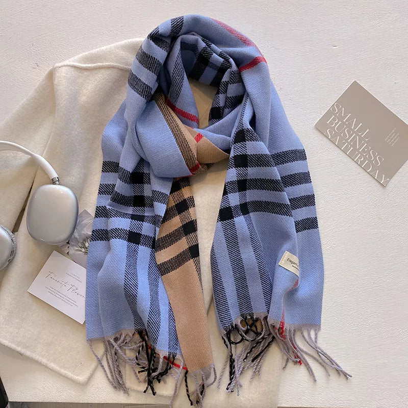 Plaid Fringe Winter Scarf – view 4