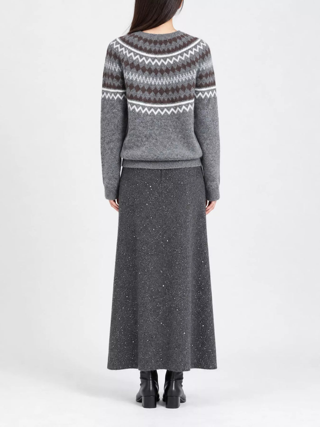Vintage Fair Isle Pattern Knit Pullover Sweater by Sachi – view 9