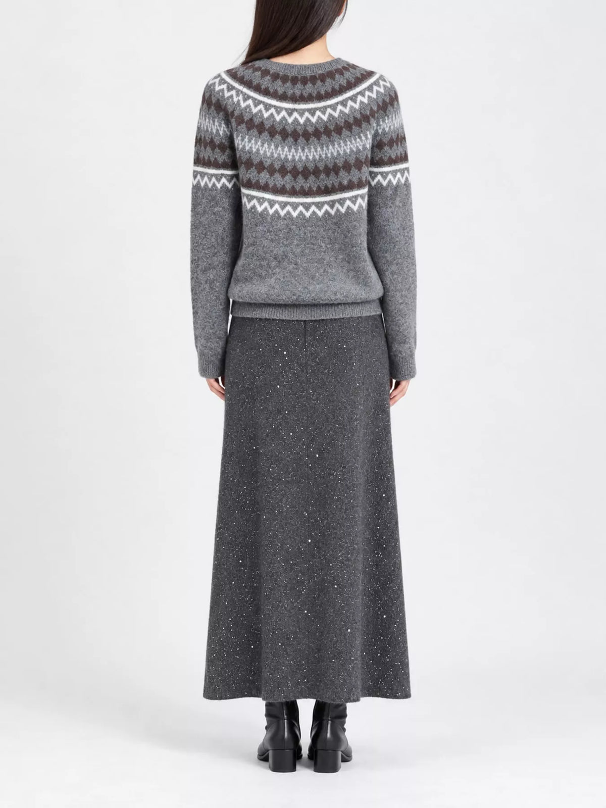 Vintage Fair Isle Pattern Knit Pullover Sweater by Sachi – view 9