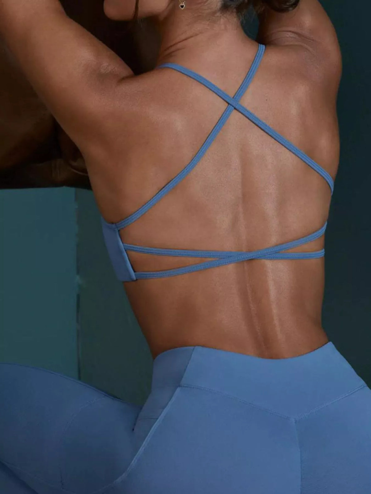 Seamless Cross-Waist Cami and Leggings Active Set by Lanvender Q – view 8