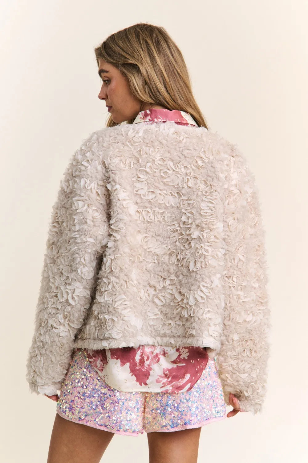 J.NNA Mixed Fabric Chic Jacket – view 2