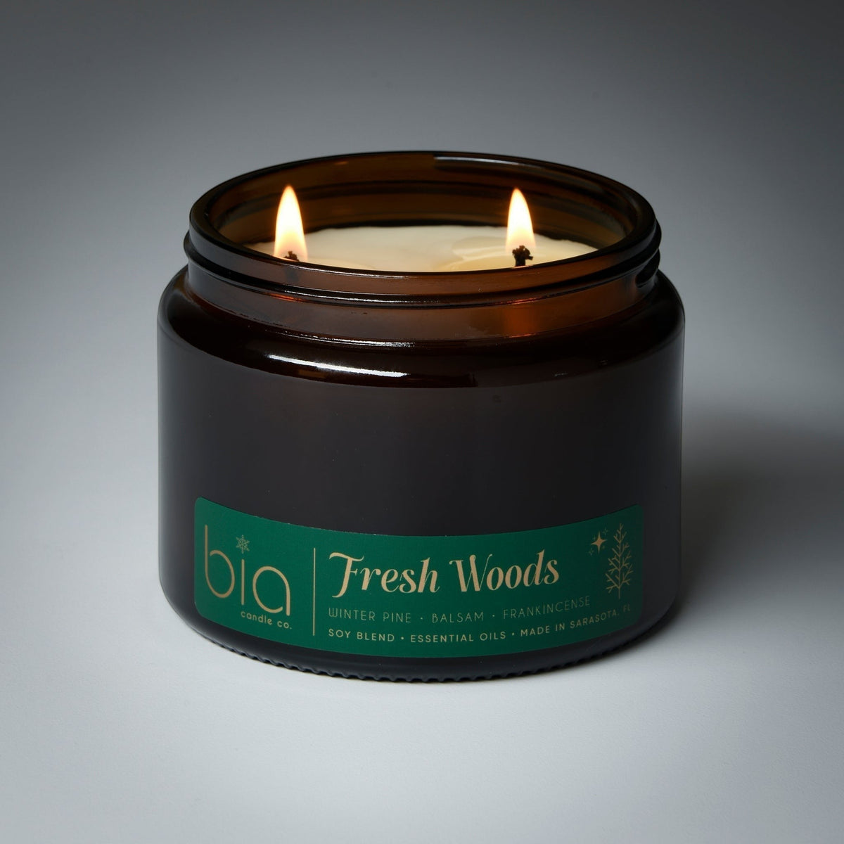 Fresh Woods Ltd Edition Soy Blend Candle — Christmas Tree, Pine & Balsam by Bia Candle Co – view 6
