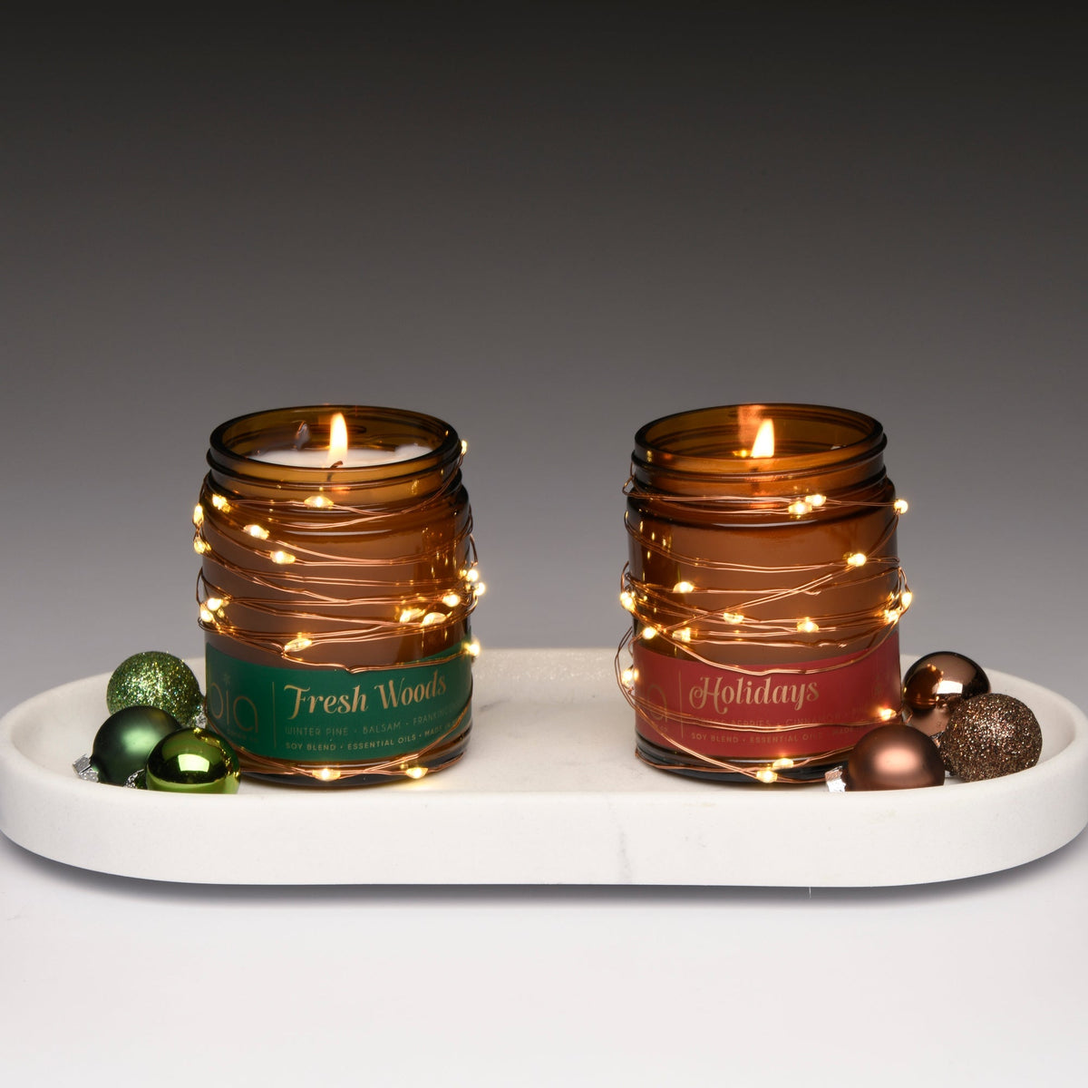 Fresh Woods + Holidays Holiday Duo — 2-Piece Christmas Soy Blend Candle Set by Bia Candle Co – view 2