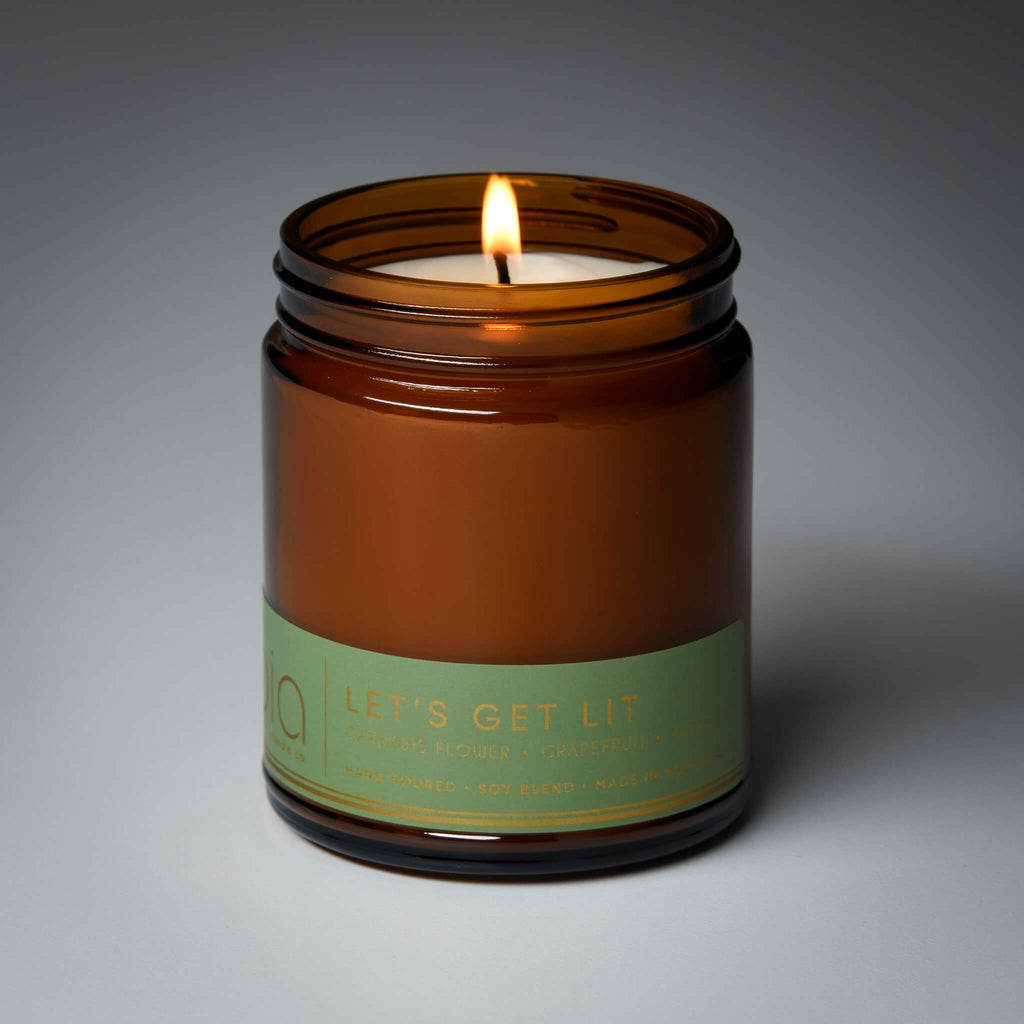 Let's Get Lit Soy Blend Classic Candle — Cannabis, Grapefruit & Rhubarb by Bia Candle Co