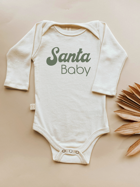Santa Baby Organic Baby Bodysuit Long Sleeve by Tenth & Pine – view 6