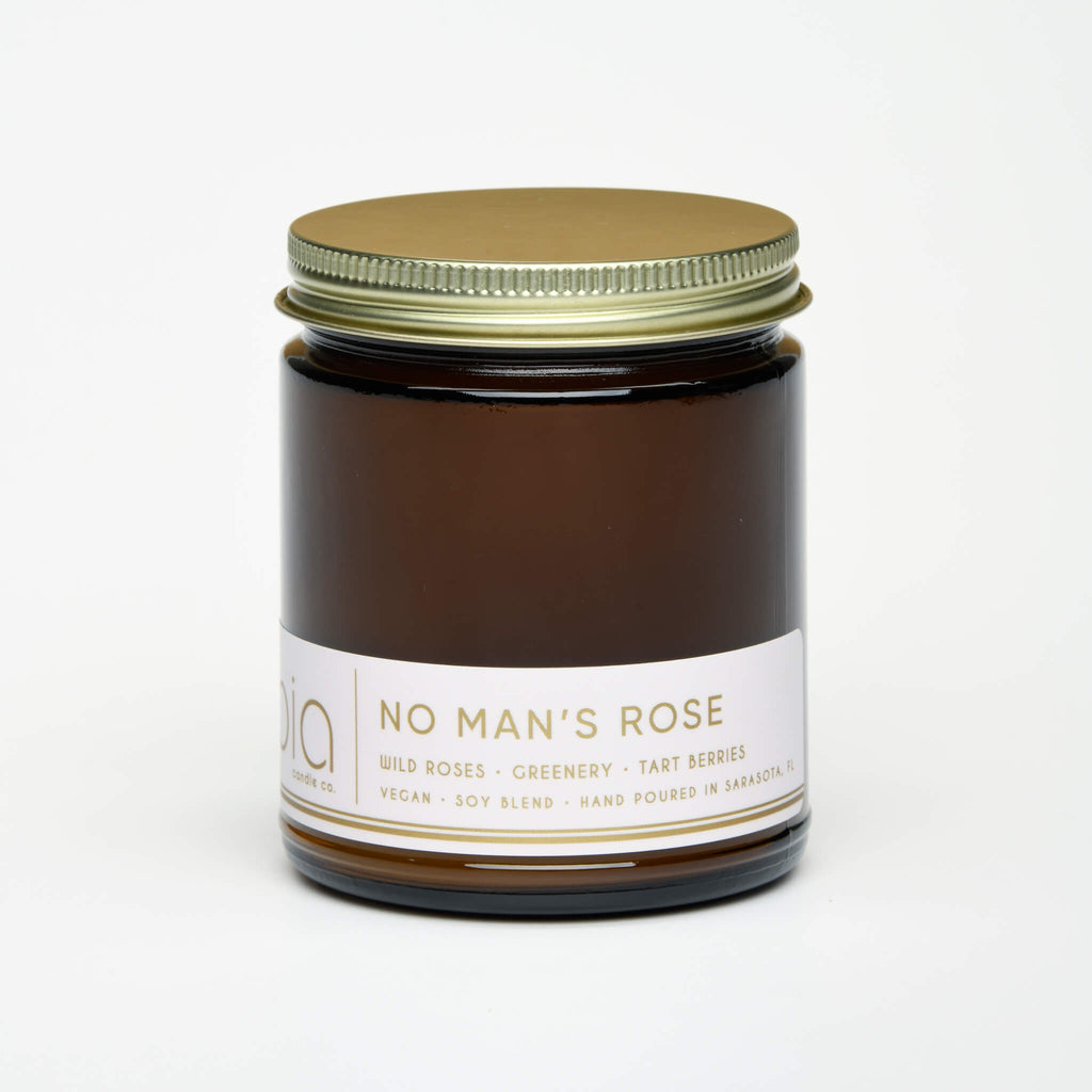 No Man’s Rose Soy Blend Candle — Blooming Rose, Currant & Moss by Bia Candle Co – view 7