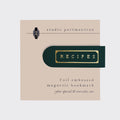 Recipes Gold Foil Embossed Magnetic Bookmark by Studio Portmanteau