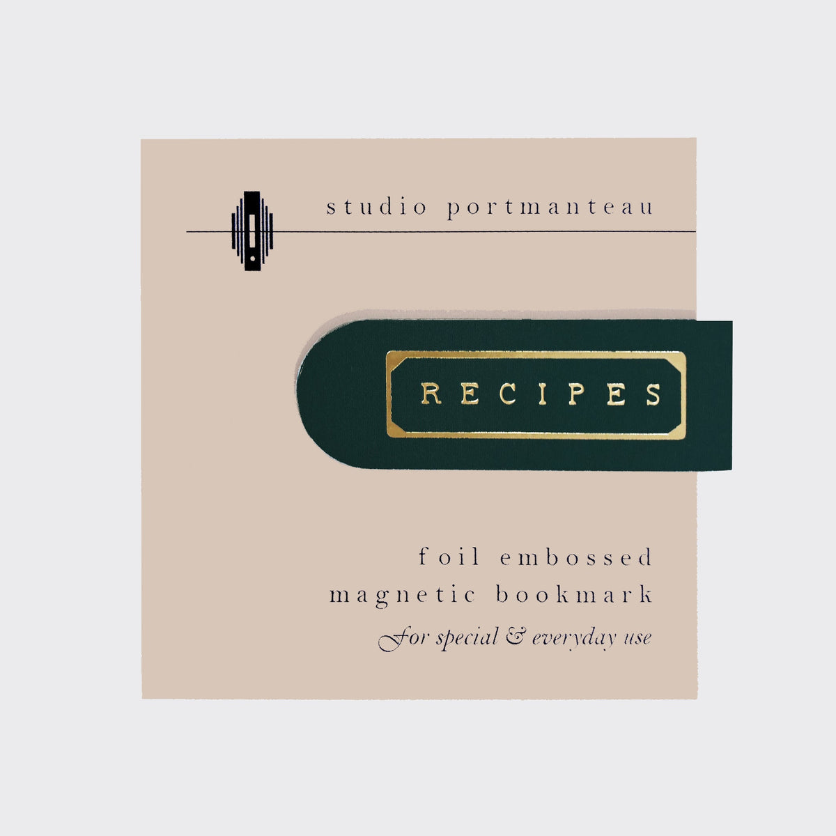 Recipes Gold Foil Embossed Magnetic Bookmark by Studio Portmanteau