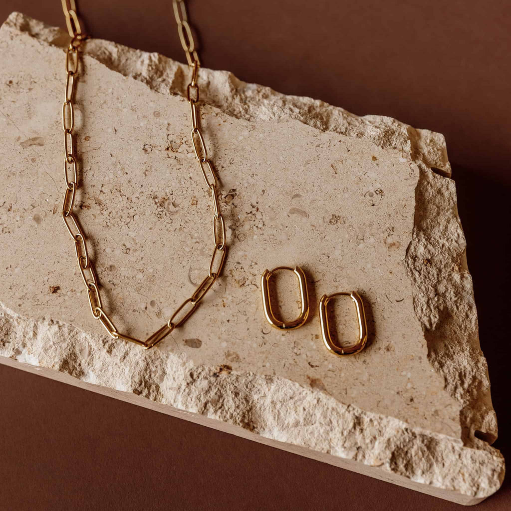 Rectangle Everyday Hoop Earrings by Sela Designs – view 5