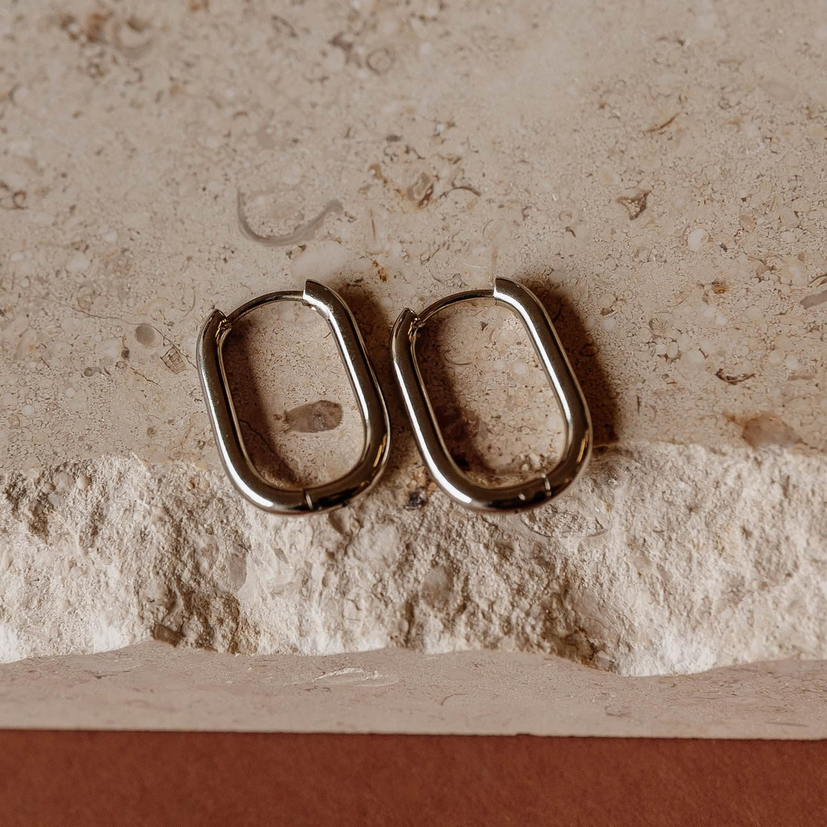 Rectangle Everyday Hoop Earrings by Sela Designs – view 3