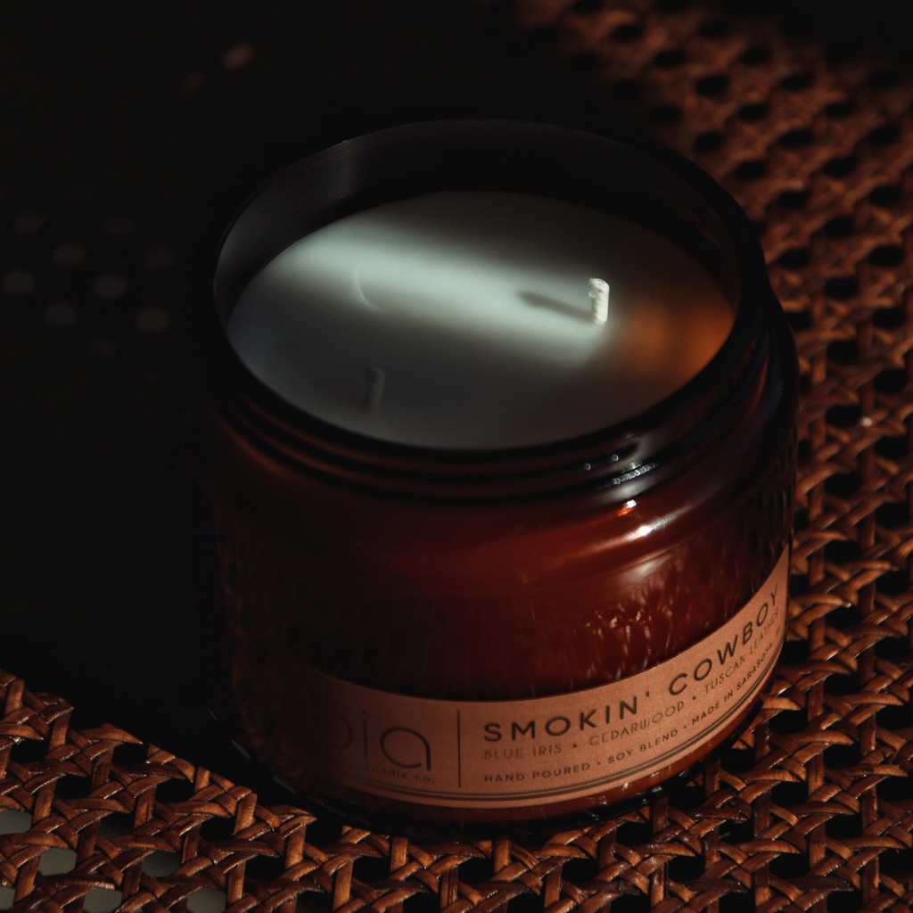 Smokin' Cowboy Soy Blend Candle — Sandalwood, Leather, Iris by Bia Candle Co – view 10