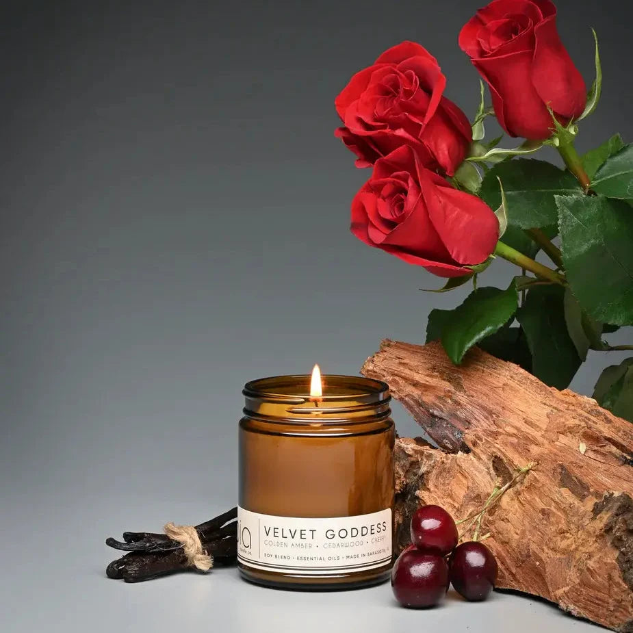 Velvet Goddess Candle - Cherry, Vanilla & Golden Amber by Bia Candle Co – view 2