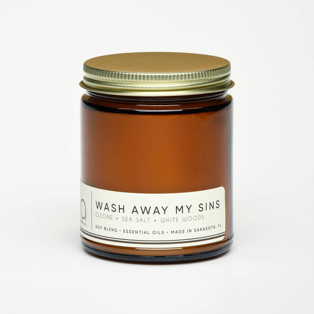 Wash Away My Sins Soy Blend Candle — Sea Salt, Water Lily & White Woods by Bia Candle Co – view 7