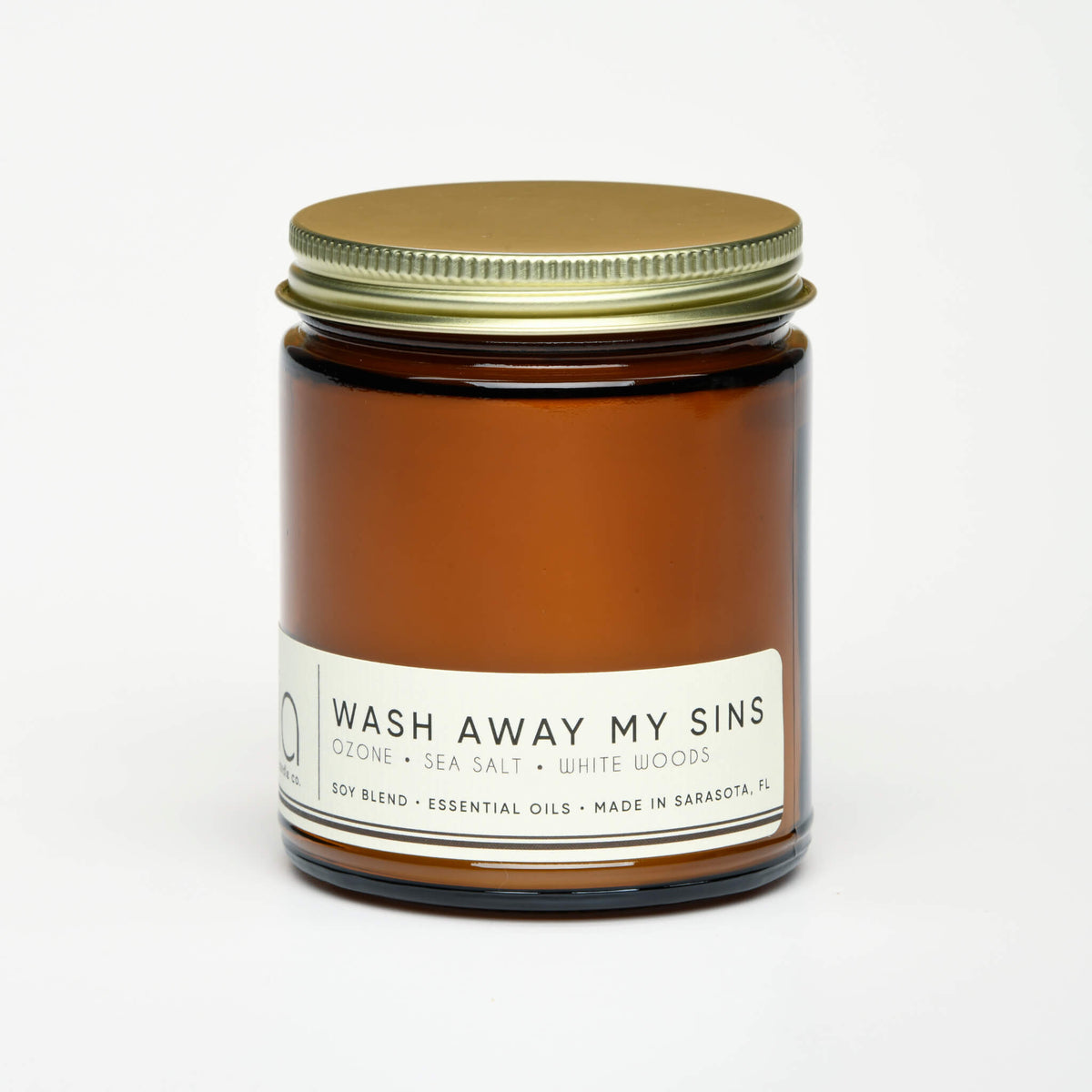 Wash Away My Sins Soy Blend Candle — Sea Salt, Water Lily & White Woods by Bia Candle Co – view 7