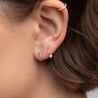 Pointed Cross Diamond Stud Earrings