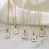 Mother of Pearl Initial Gold Necklace